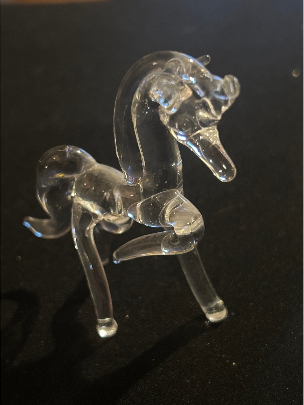 Small Clear Glass Horse Figurine